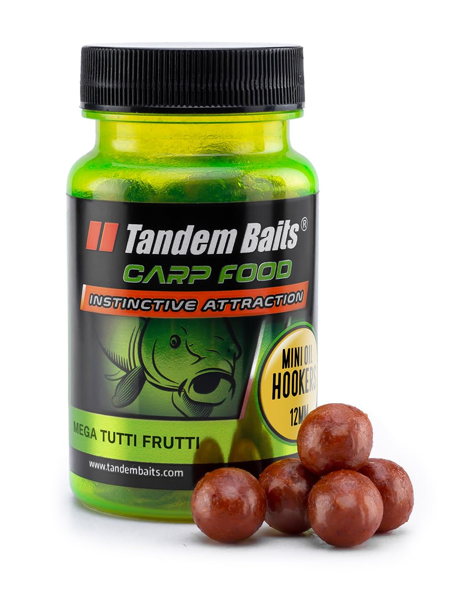 Tandem Baits Carp Food Mini Oil Hookers Mega Tutti Frutti | Carp Hook Baits | Carp Fishing Without Effort | Bait for Big Fish Fishing | Carp Accessories for Professionals & Hobby Anglers 12 mm 50 g
