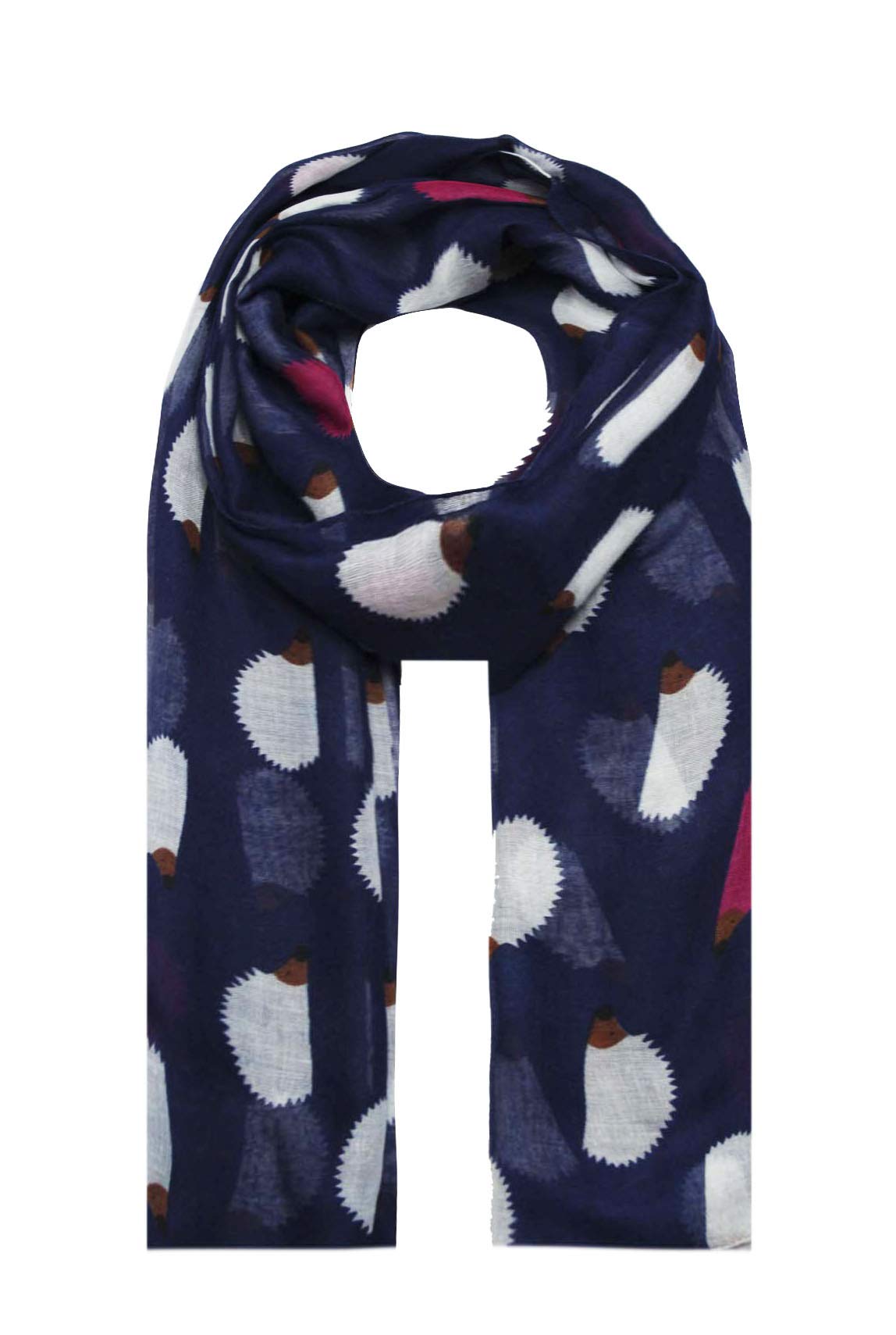Finecy In Women's Navy - & Fashion Scarf Wrap Featuring Tiny Cute Dots Hedgehog Printing (Navy)