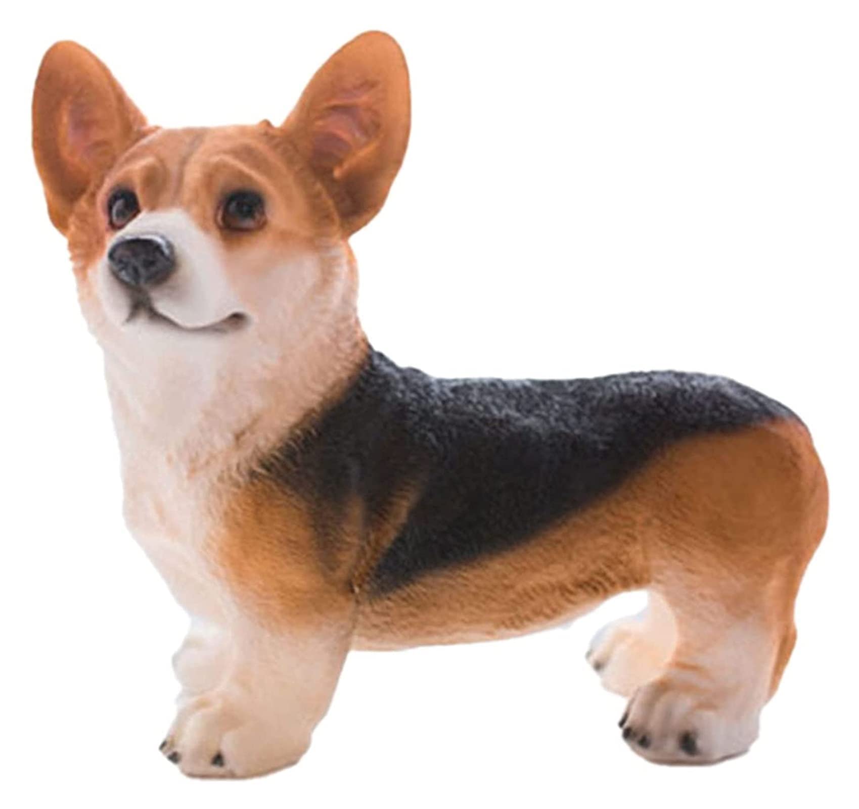 Sculpture de chien en résine noire : statue étanche pour la décoration de jardin et de cour