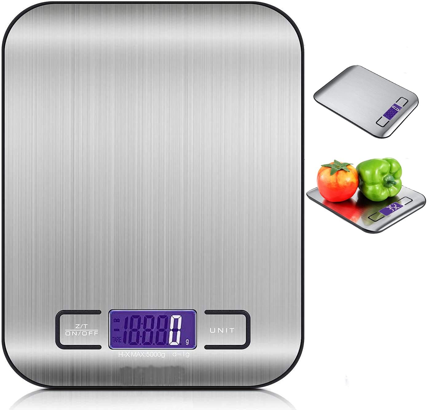 AtHomeBakingKitchen Scale | Stainless Steel Digital Food Scale Measures Accurately from 1g to 5kg | 18 x 14 cm Compact and Lightweight Food Weighing scales