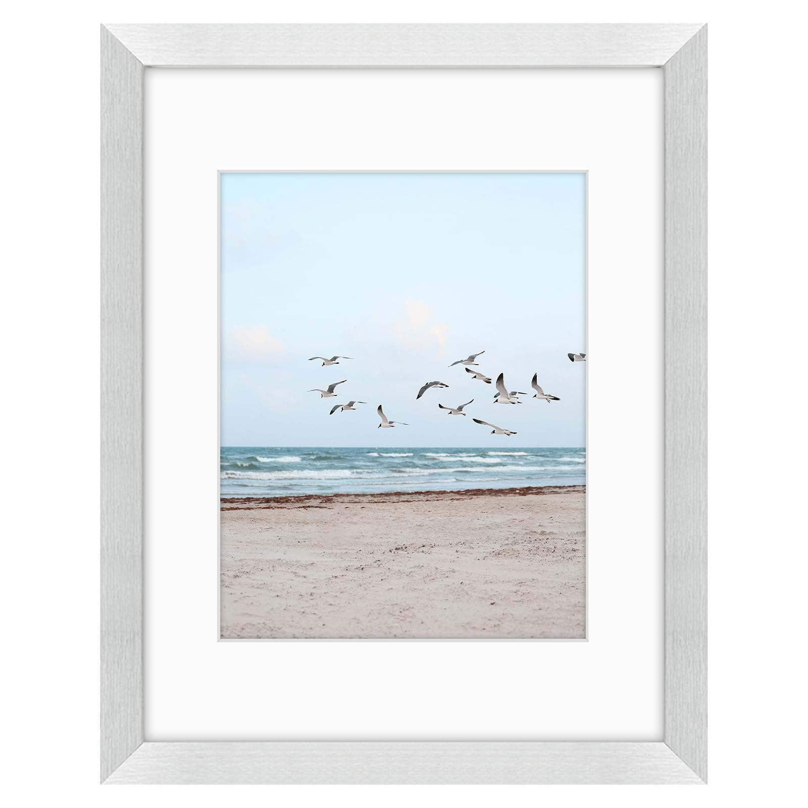 Frametory, 11x14 Frames Display 8x10 Picture with Mat or 11x14 Photo Without Mat, Shatter-Resistant Glass, Pre-Installed Wall Mounting Hardware -