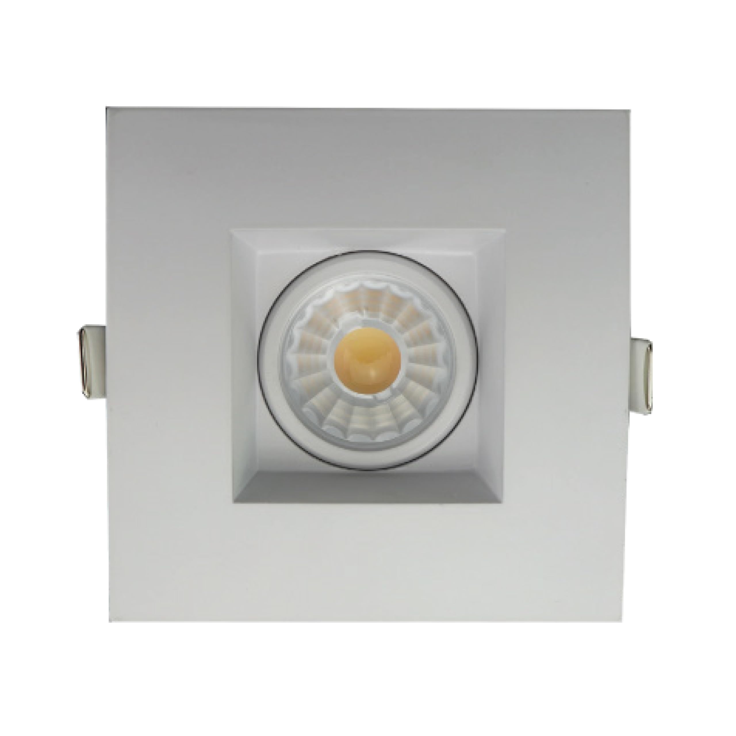 goodlite 3-inch square white regressed gimbal adjustable swivel eyeball led light, selectable color temperature 27k-30k-35k-41k-50k, 8w, 800 lumens, 120-277v, dimmable (triac & 0-10v), 1ct. (g-20090)