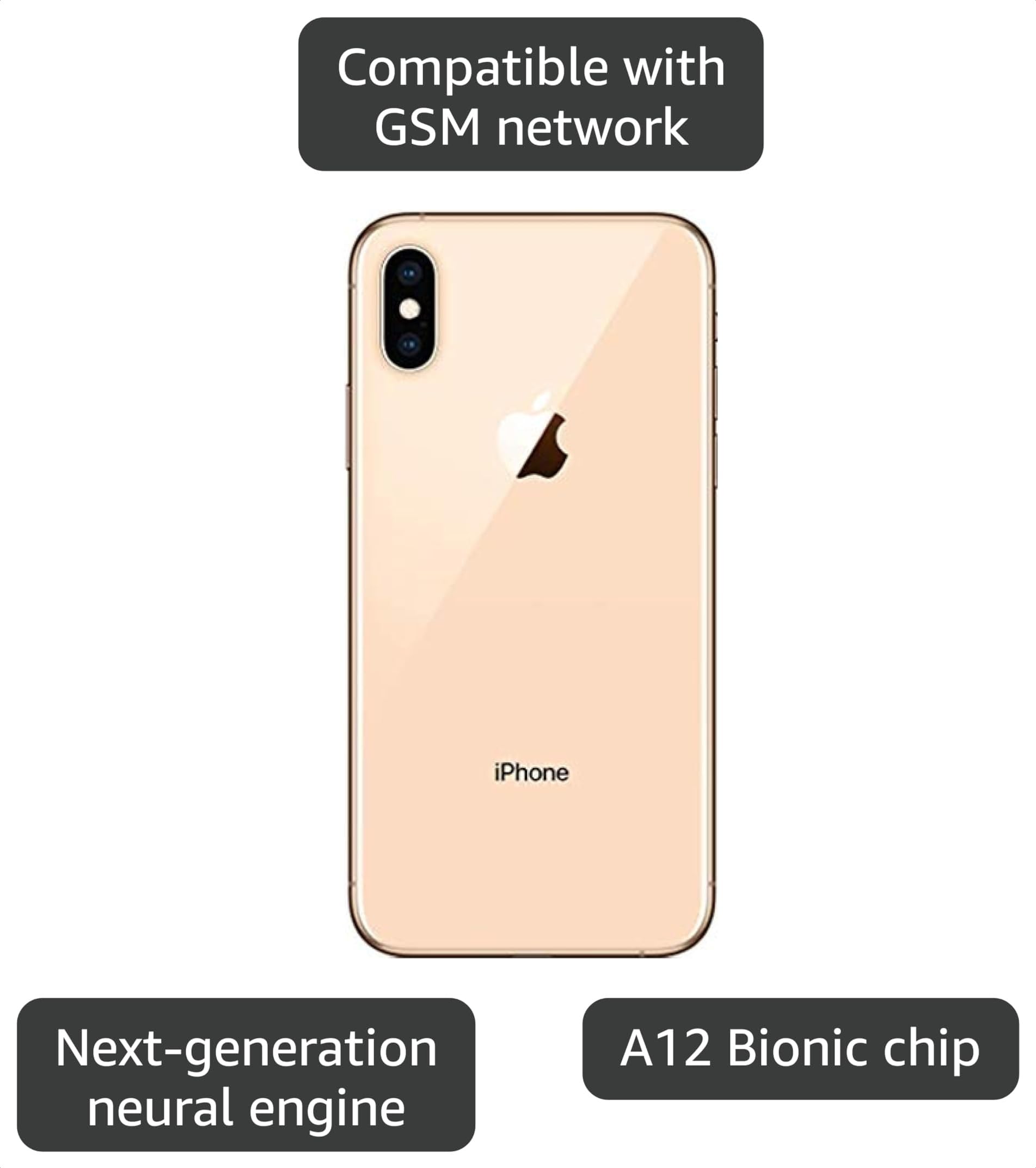 Amazon.com: Apple iPhone XS, US Version, 64GB, Gold - GSM Carriers