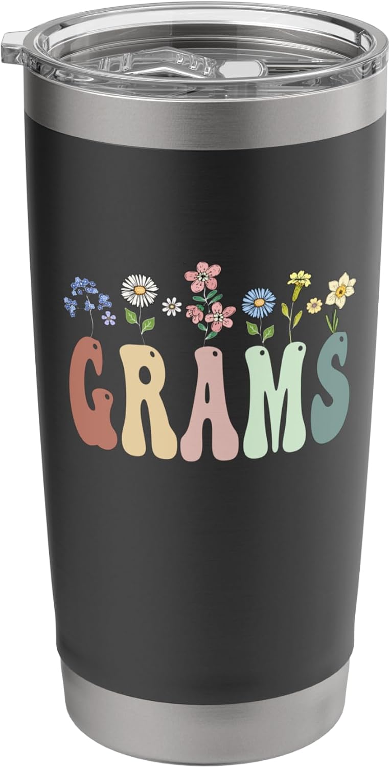 Grams Gifts Women Wildflower Floral Design Grams Stainless Steel Insulated Tumbler