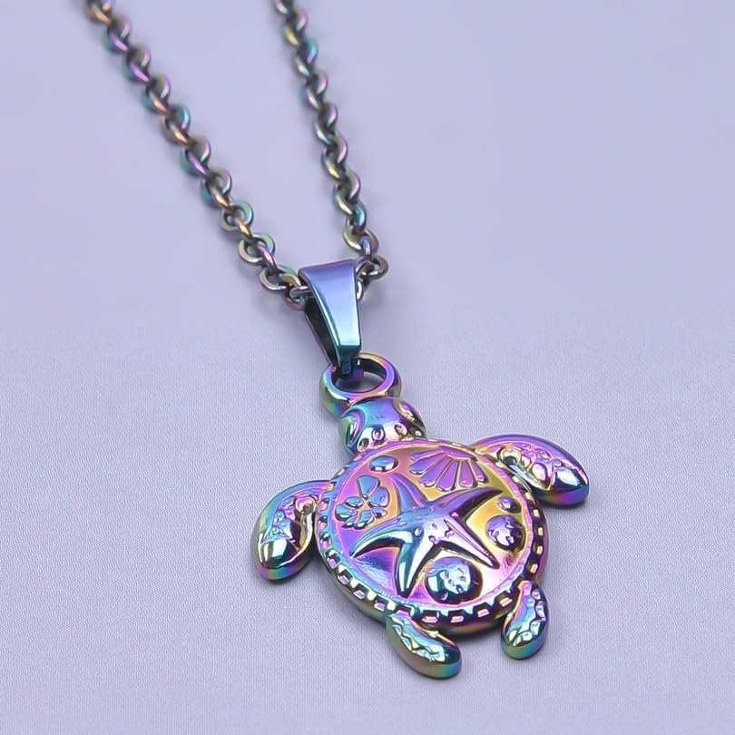 Jude Jewelers Stainless Steel Cute Turtle Style Ocean Beach Summer Holiday Pendant Necklace - Image 2