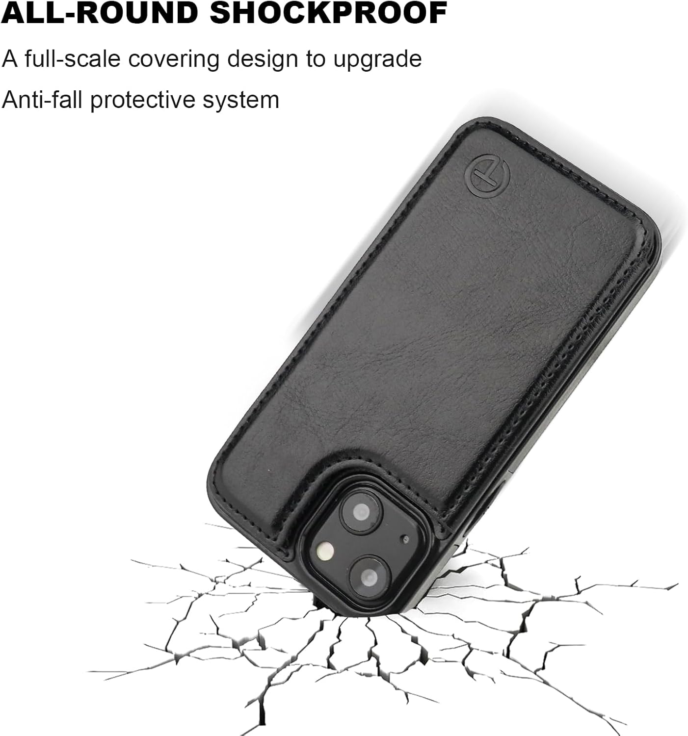 ONETOP Compatible with Magsafe for iPhone 13 Mini Wallet Case with Card Holder, PU Leather Kickstand RFID Blocking Case, Double Magnetic Clasp and Durable Shockproof Cover 5.4 Inch (Black)