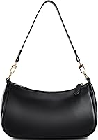 POFUOT Small Crescent Shoulder Bag for Women - Vegan Leather Crossbody Hobo Purse with Adjustable Strap