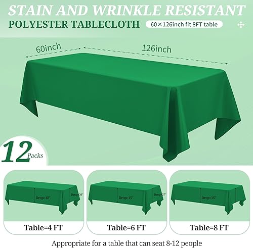 Miniatura 291 de Paquete de 4 manteles redondos blancos de 120 pulgadas – Mantel circular de poliéster para mesa redonda, resistente a las manchas y a las arrugas