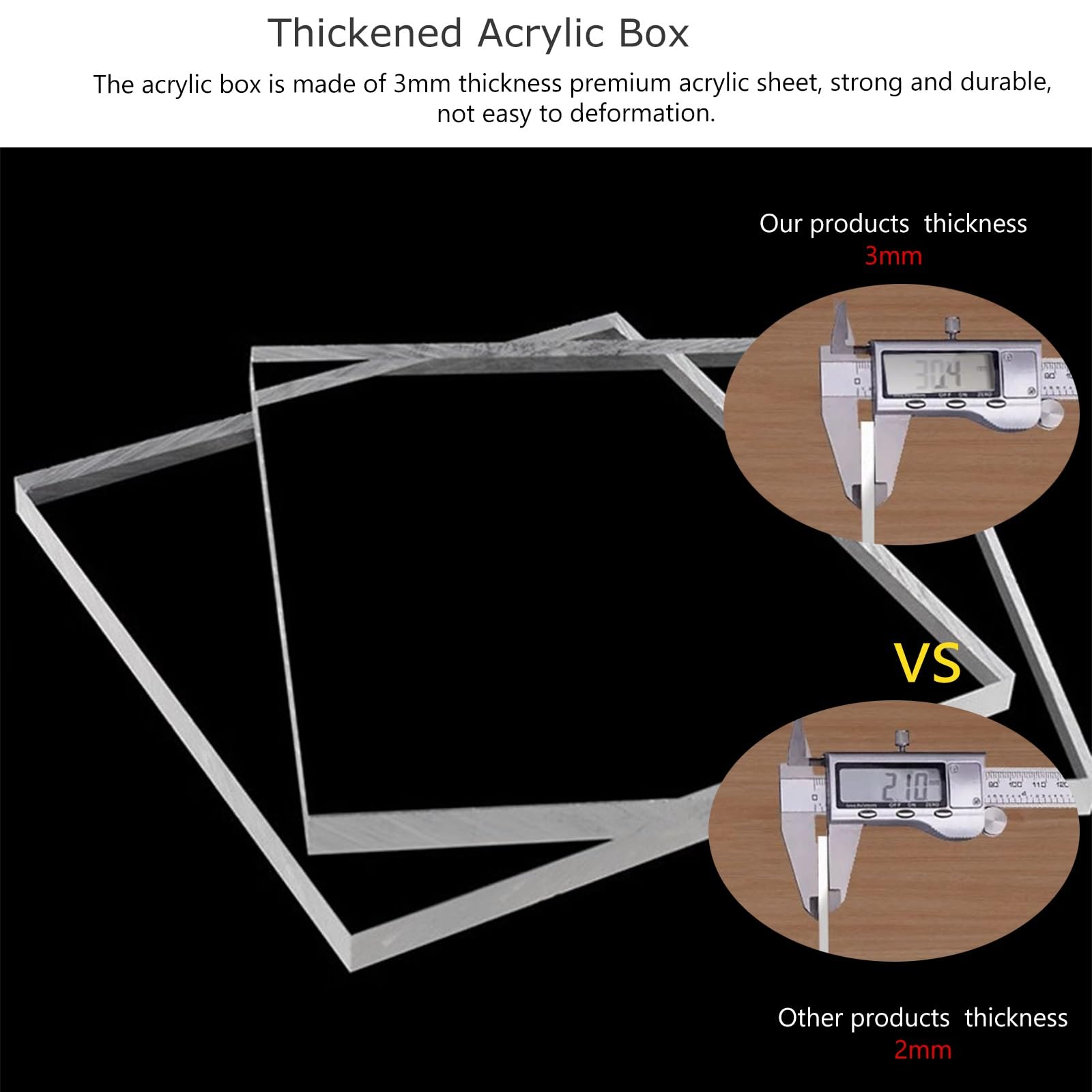 Vitrine Acrylique Transparent Boîte Présentoirs Boîte D'affichage Acrylique 30 / 40 / 50 / 60 Cm, Boîte De Rangement Carrée Transparente Pour Ranger Des Modèles De Jouets, Des Personnages, Des Poupées