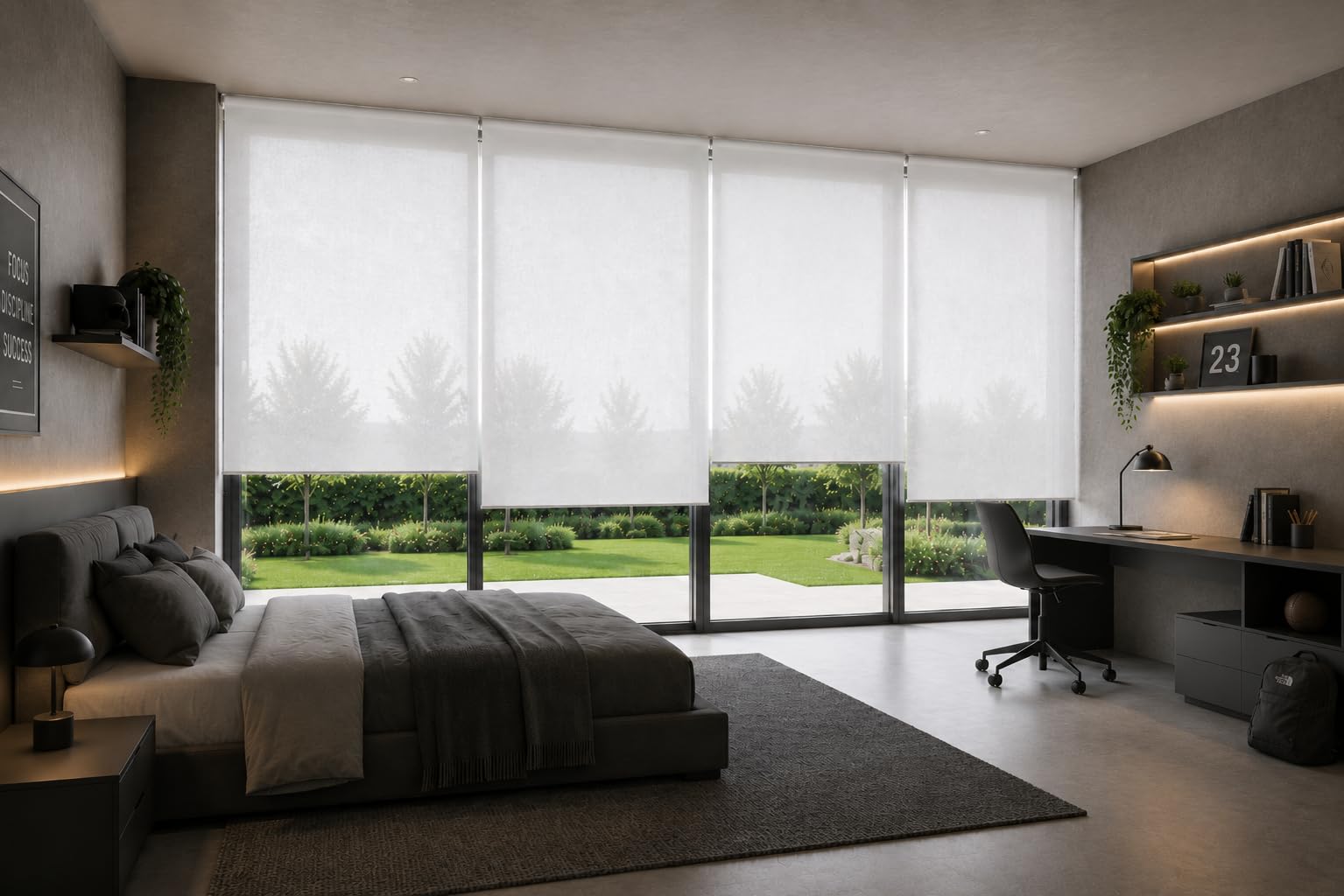 Estoralis BRAN -Tenda a Rullo Jacquard, 150 x 250 cm, Bianco