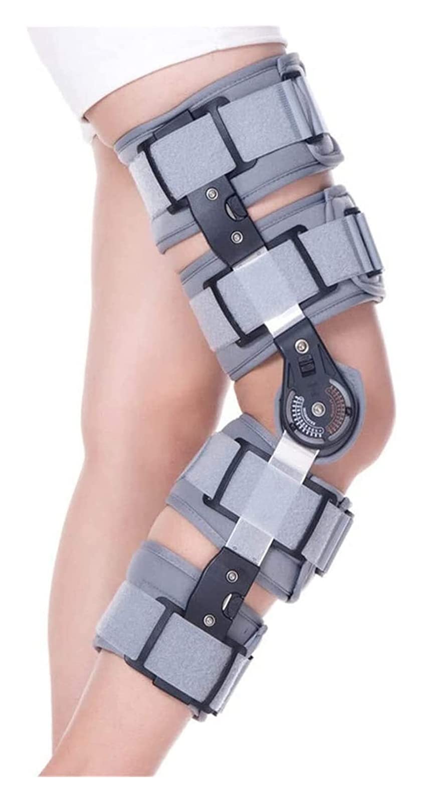 Estabilizador de Soporte ortopédico Ajustable ROM con bisagras Rodillera Universal para estabilización de recuperación Osteoartritis Leve 22.7.27 (Color : Grey(Send Strap))