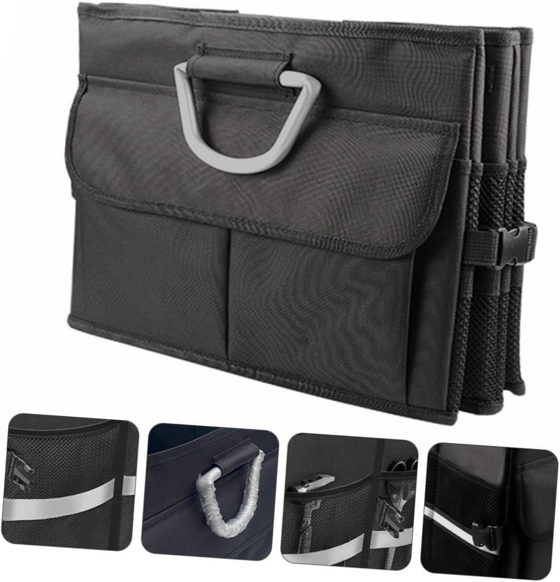 Car Foldable Storage Box Trunk Organizer Black Sturdy Car Supplies In-vehicle Storage Holder for Suv Sedan Vehicle Cargo Organization