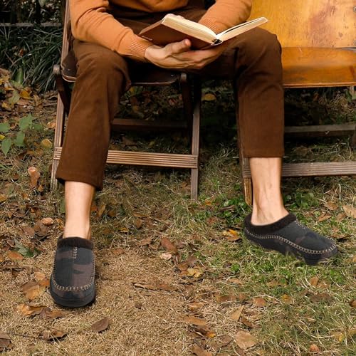 Image of Zigzagger Men's Slip On Moccasin Slippers Indoor Outdoor