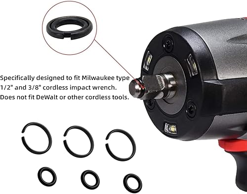 Miniatura 7 de (6+6 juegos) Anillo de retención de impacto de 12 pulgada y clip de yunque de anillo de retención de impacto de 38 pulgadas con junta tórica para
