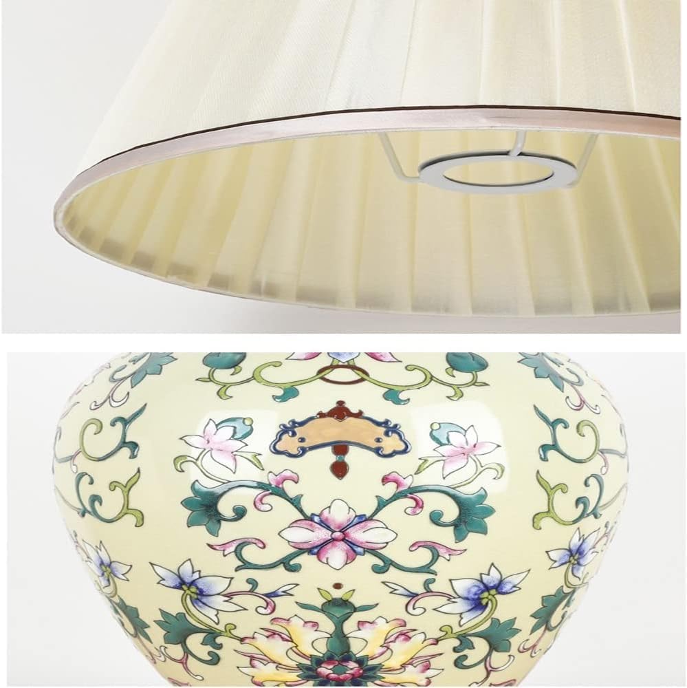 Lampada da tavolo in ceramica per camera da letto, comodino, soggiorno, decorazione, studio, illuminazione retrò con forma a barilotto