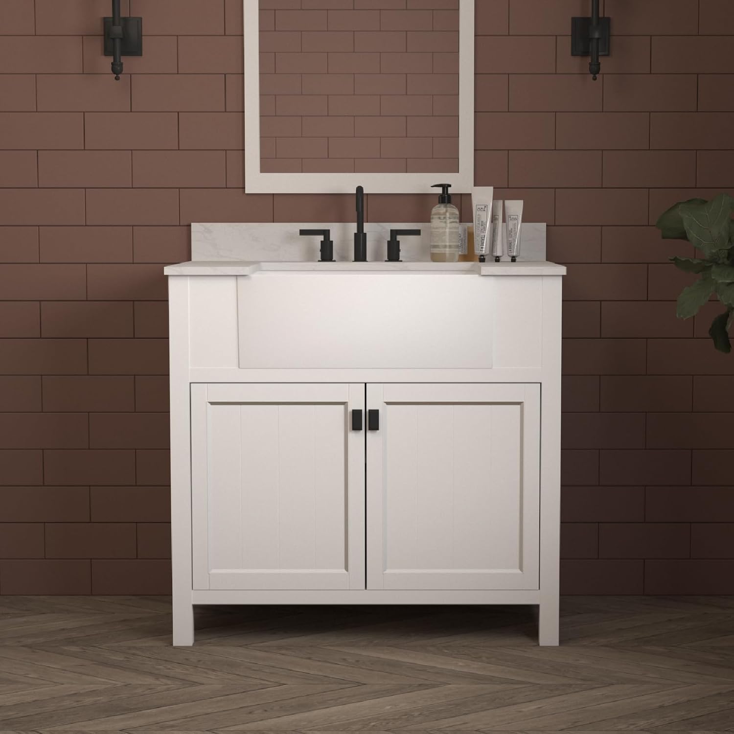 Amazon.com: DELUXE LIVING Bathroom Vanity with Sink 36 Inch, Bathroom ...