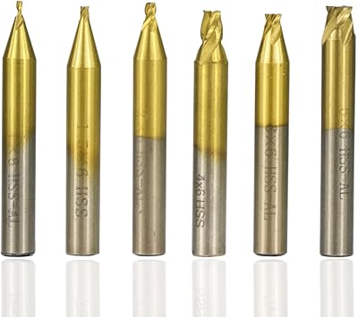 1pc 6mm Shank Titanium Coated Key Cutting Machine End Milling Cutter 1/1.5/2.0/2.5/3.0/4.0/5.0mm Vertical Key Machine, 0.04 x 0.2 inches 1.0 x 6 mm