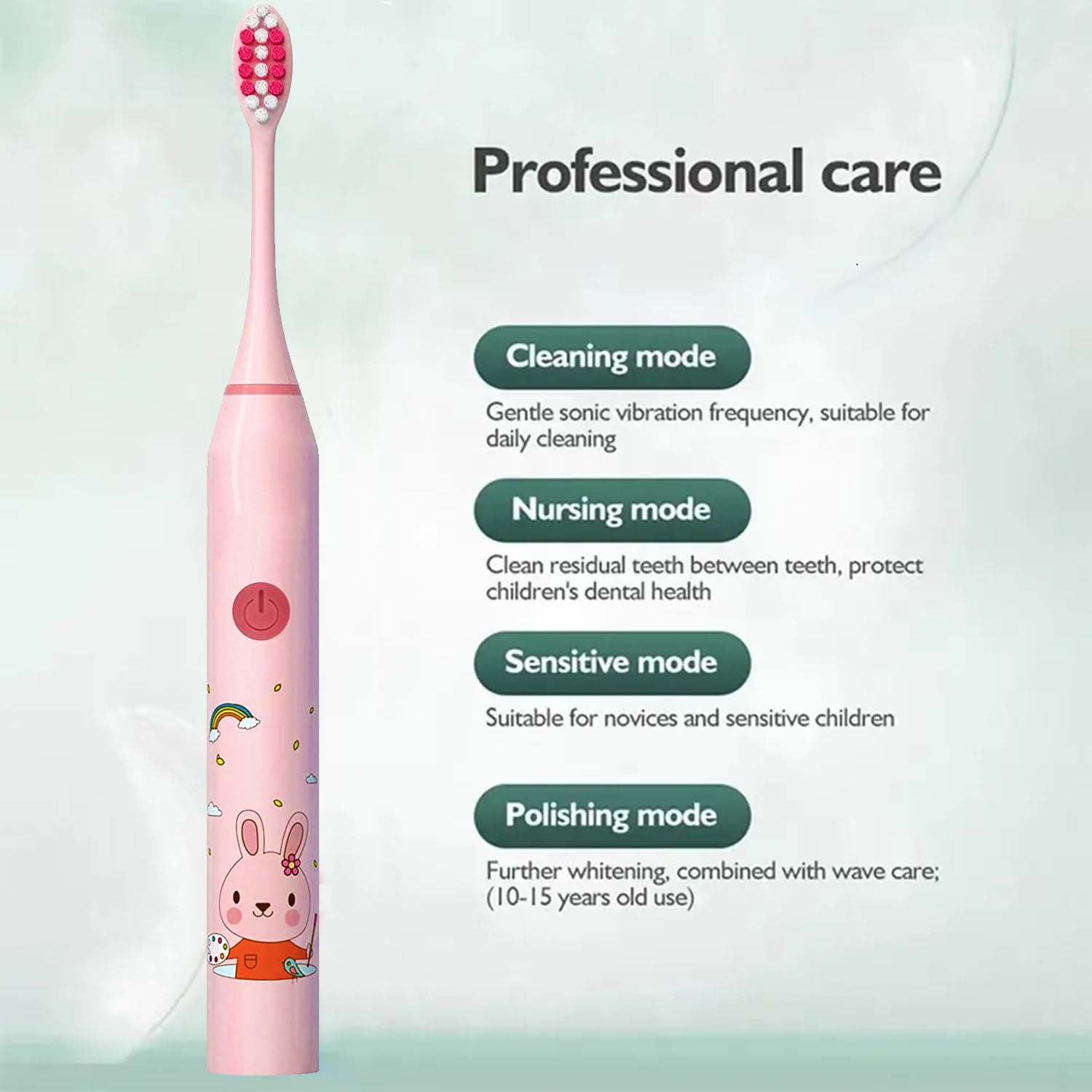 US1984 Sonic Electric Tooth Brush For Adults and Kids With 5 Modes, 3 Brush Heads, Rechargeable Electric Toothbrush, 2 Minute Timer, IPX7 Waterproof, Lasting Up To 30 Days, Power Toothbrush (Pink) 2