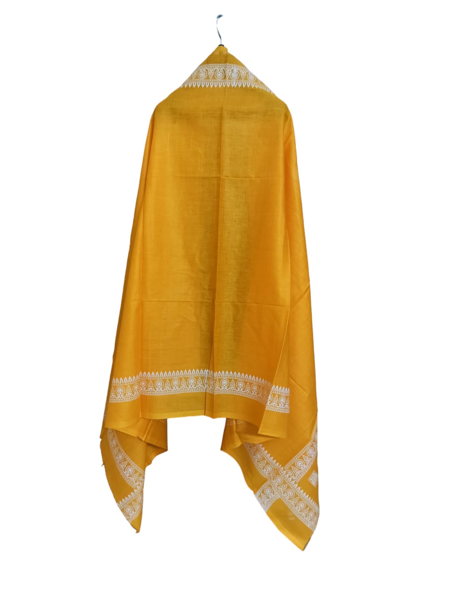 Desi Legacy Cotton Palin Gamcha Towel – Handloom Yellow Cloth with White Patterned Border – Multi-Purpose Traditional Indian Fabric – 180 x 91 cm-image-26