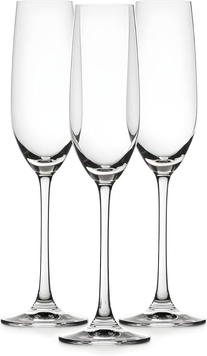 Traditional Champagne Flutes Set of 6, 6oz Stemmed Crystal-Clear Glasses for Champagne, Prosecco & Sparkling Wine – Elegant Wedding & Celebration Glassware, Dishwasher Safe, Gift-Ready