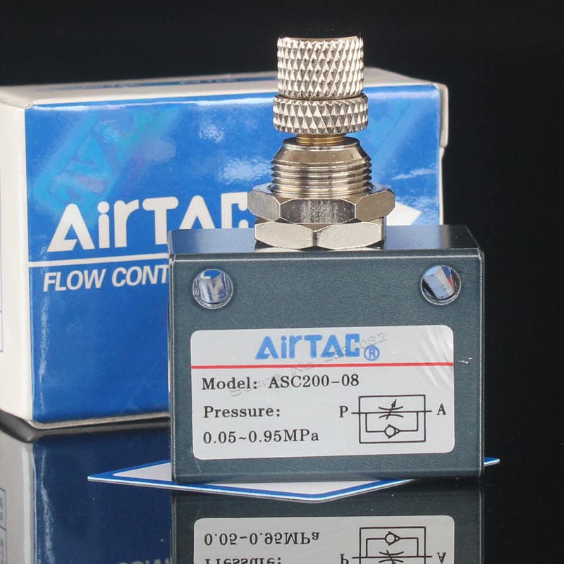 Interrupteur Pneumatique 2 Positions 3 Voies G1/8 - Bouton-Poussoir Rouge | Pour Machines Industrielles, Médicales
