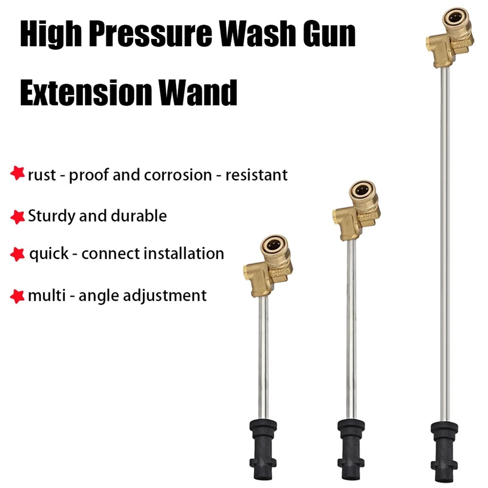 Varilla de extensión Lavado a Alta presión for K2/K3/K4/K5/K7: acoplador Giratorio 180° y boquillas Incluidas Adecuado para Jardines y azoteas(43.5cm++Five-Color nozzles)