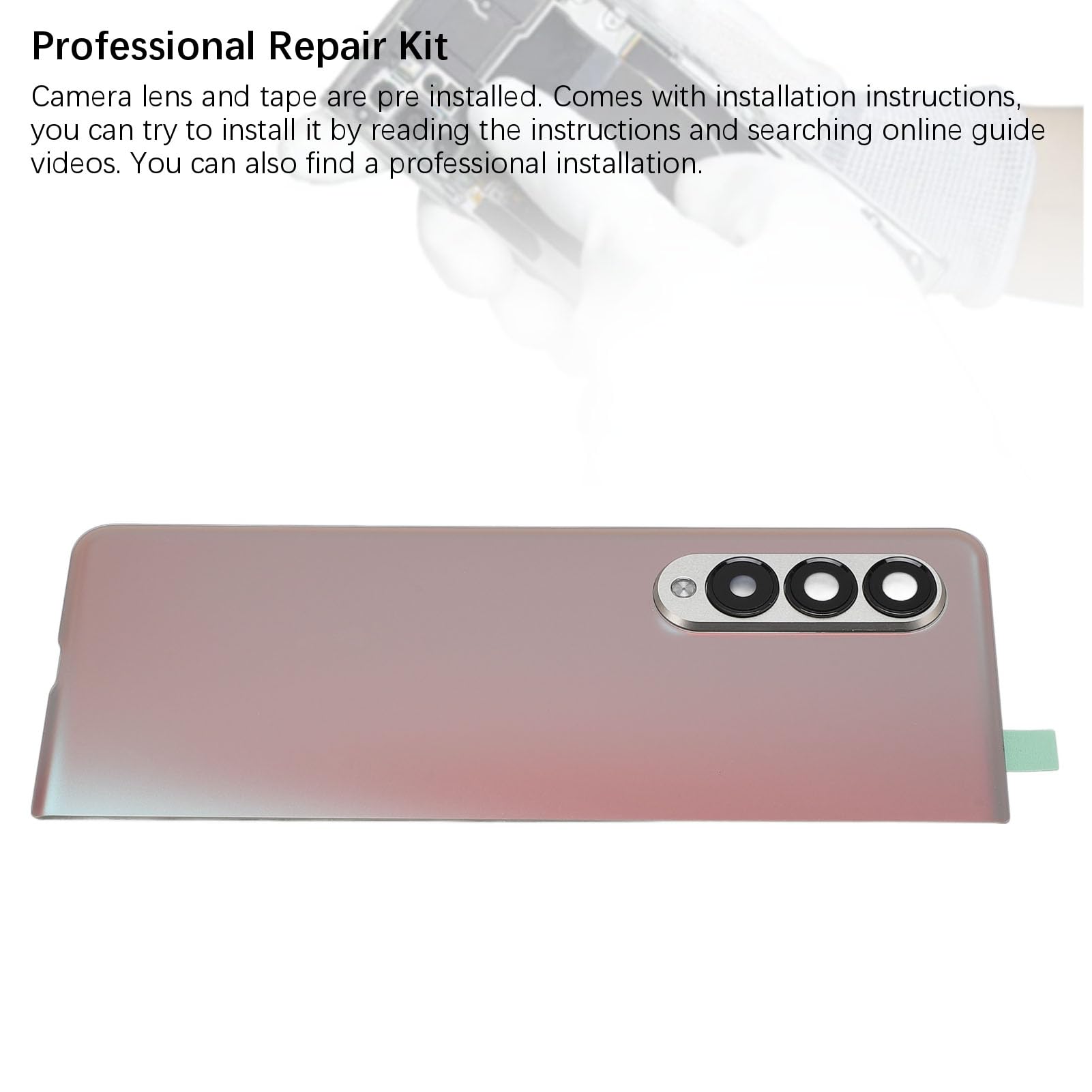 Ricambio Vetro Posteriore per Z Fold 3 | Vetro resistente, nastro preinstallato, compatibile con Z Fold 3, include strumenti di riparazione