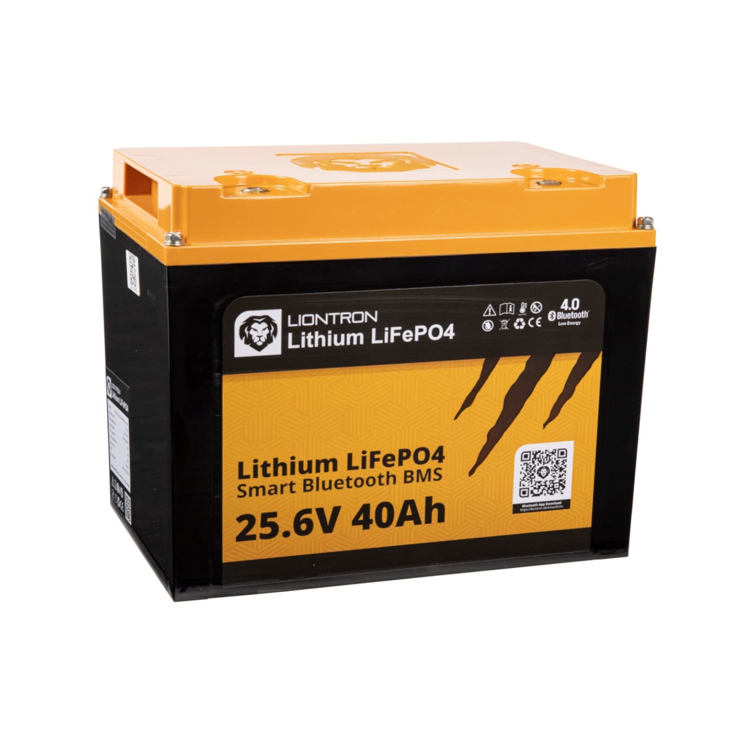 LiFePO4 12,8V 40Ah LX; 512Wh; > 3000 Zyklen bei 90% Entladungstiefe (DOD) mit BMS und Bluetooth Überwachung; für Wohnmobil oder Boot 182x77x165mm - LISMART1240LX