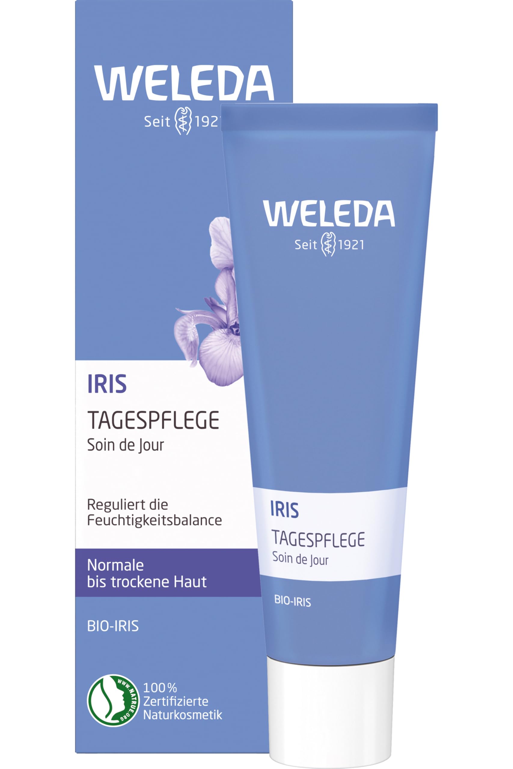 WELEDA Bio Iris Ausgleichende Tagespflege, reichhaltige Naturkosmetik Feuchtigkeitspflege zur intensiven Pflege von trockener Haut, Creme zum Schutz vor Umwelteinflüssen (1 x 30 ml)