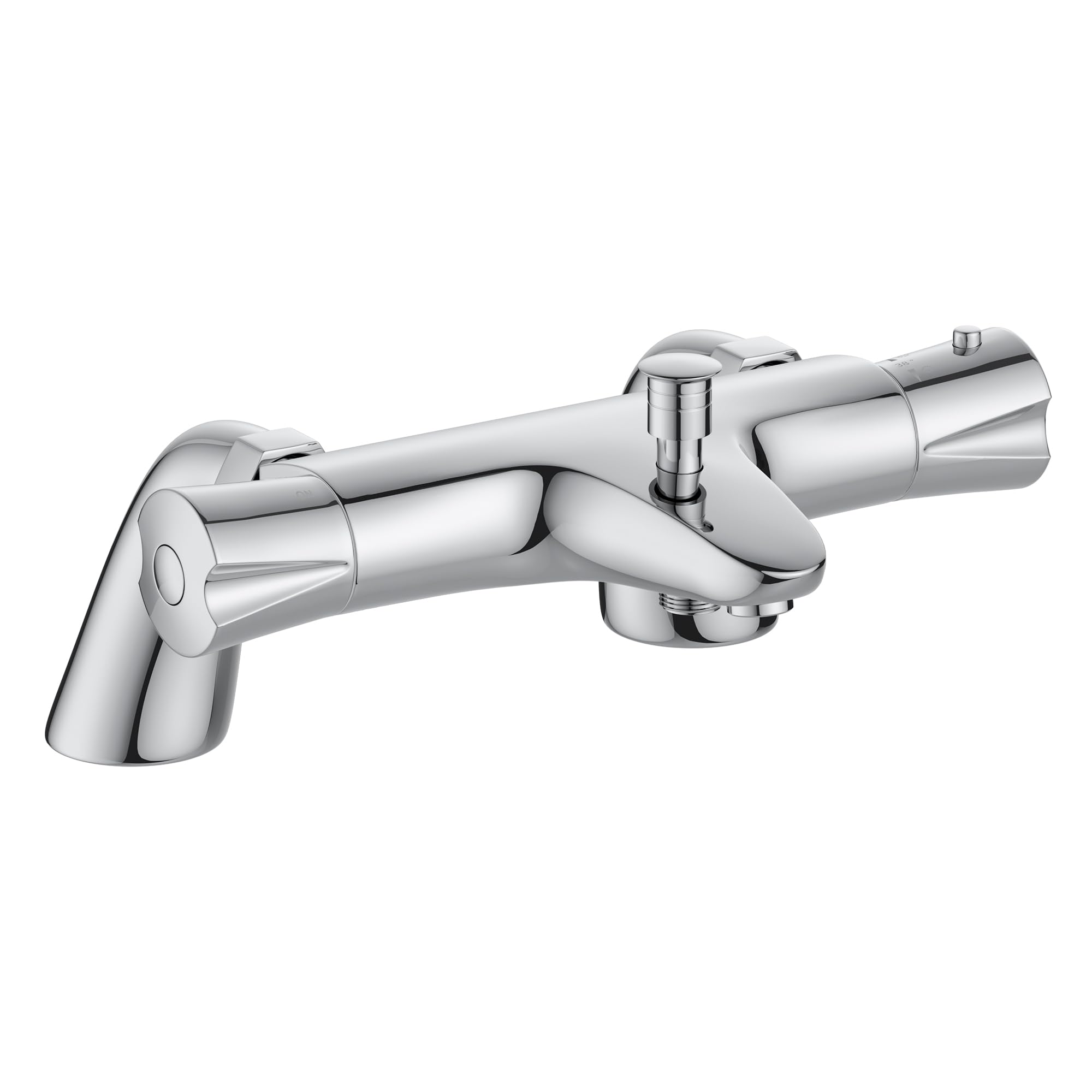 Thermostatic Bath Shower Mixer Tap, Bath Tap with Anti Scald 38°C Safety Lock,Solid Brass Construction, Chrome Finished,Deck or Bathtub Mounted,Easy to Install for Modern Bathroom