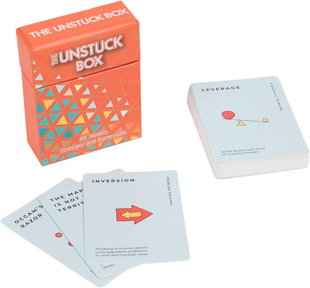 Mental Models Cards - 48 Strategic Thinking and Decision Making Prompts, Problem Solving Card Deck for Professionals