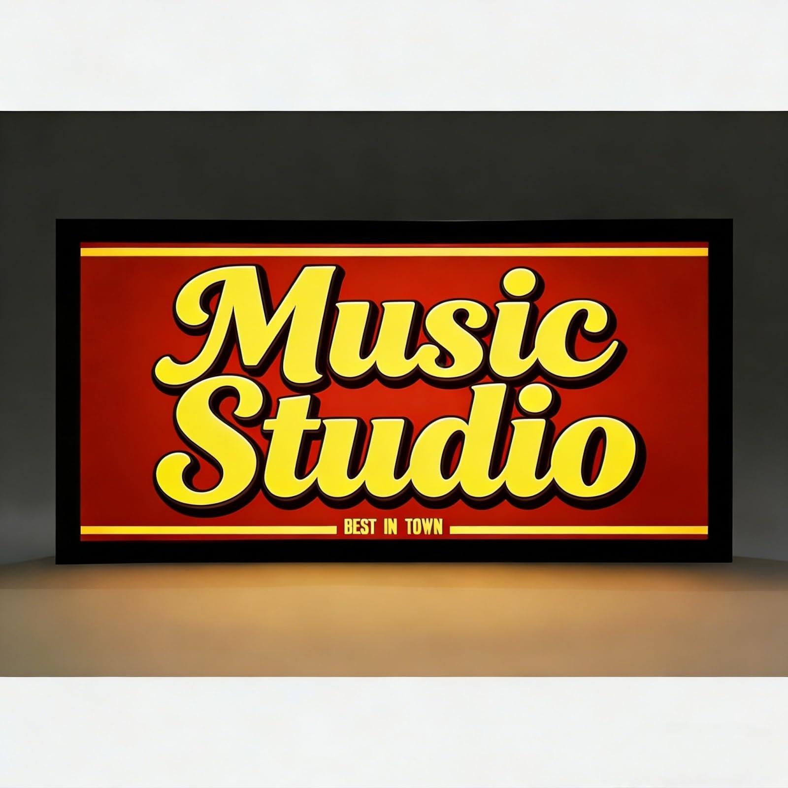 Studio muzyczne RGB LED Neon Lightbox z pilotem i sterowaniem aplikacją ściemniany znak ostrzegawczy do bibliotek kinowych, kawiarni, domu, firmy, dekoracja ścienna, zasilanie USB