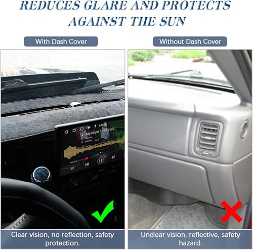 Miniatura 4 de KEDAKEJI Funda para salpicadero, ajuste personalizado, compatible con Dodge Ram 1500 2500 3500 1998-2001 (negro)