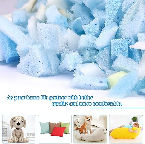 Miniatura 4 de SHWAKK Relleno de espuma viscoelástica triturada, espuma de relleno de puf, espuma de alta densidad, espuma de relleno fácil de almohada, relleno