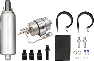 255LPH Inline LS Swap High Pressure EFI Fuel Pump w/Install Kit & 6AN Fitting & 58PSI EFI Conversion Fuel Filter Regulator for Walbro TI GSL392