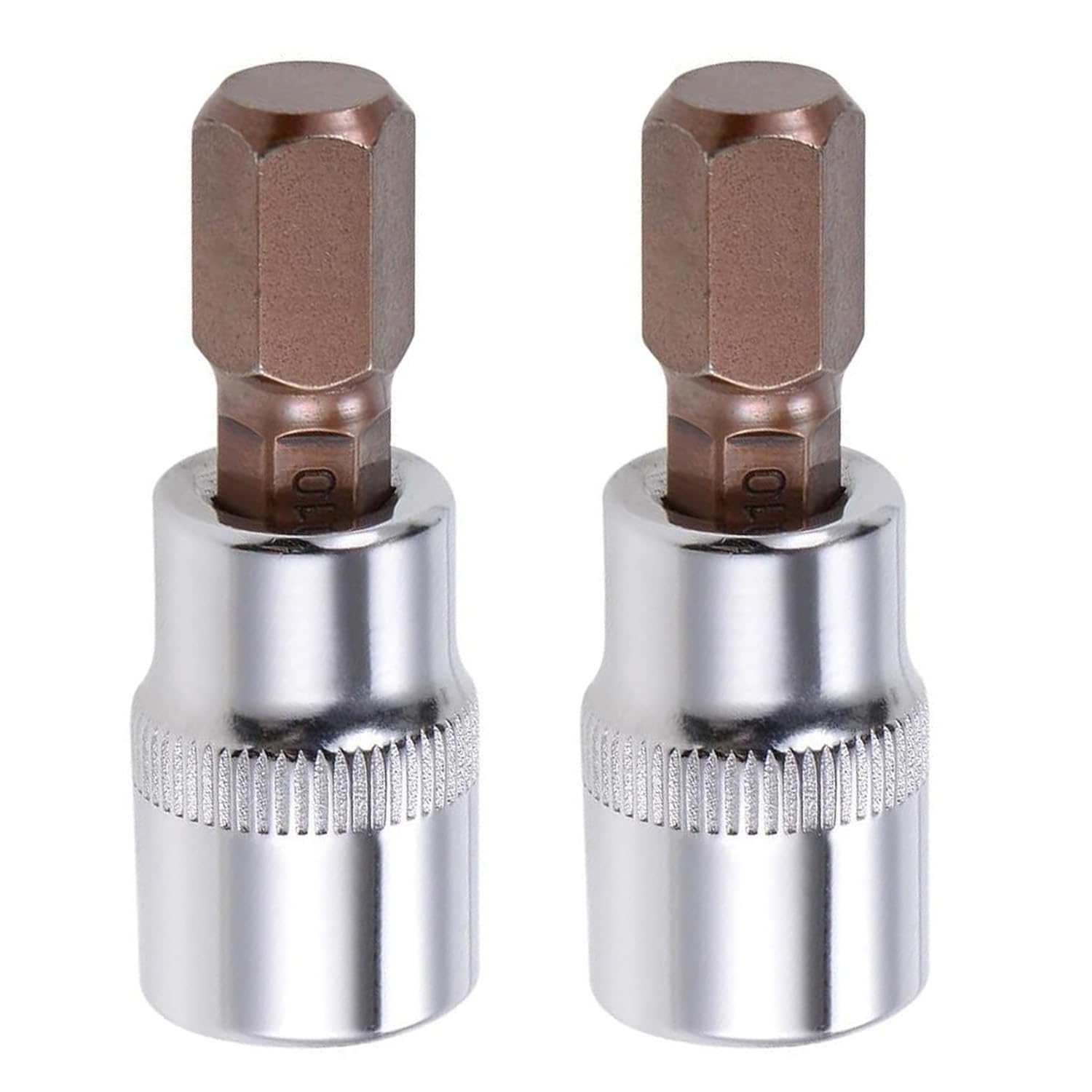 2PCS Juttzzei Hex Bit Socket, 3/8" Drive x H10 (10mm) Allen Key Socket, Premium S2 Alloy Steel 10mm Hex Bit with 1.89" Length for Torque Wrench, Ratchet Wrench, Impact Power Drills