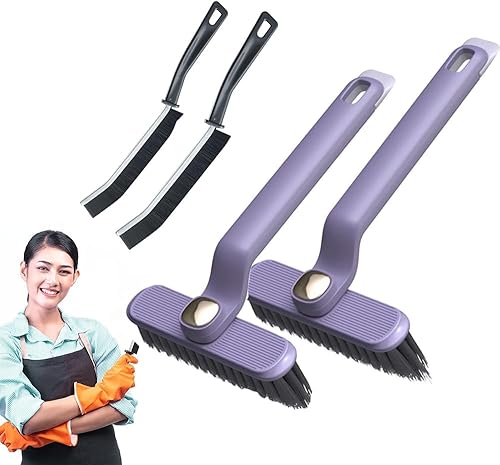 Miniatura 1 de Cepillo de limpieza de hendiduras multifunción, cepillo de limpieza de hendiduras de cerdas duras, herramienta de cepillo giratorio de 360 grados,