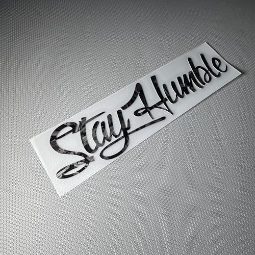 Image of Car Stickers for Stay Humble Auto Front Rear Windshield Window Decal Vans Truck Window Tail Decoration (Flower Carbon Silver, 20x5cm)