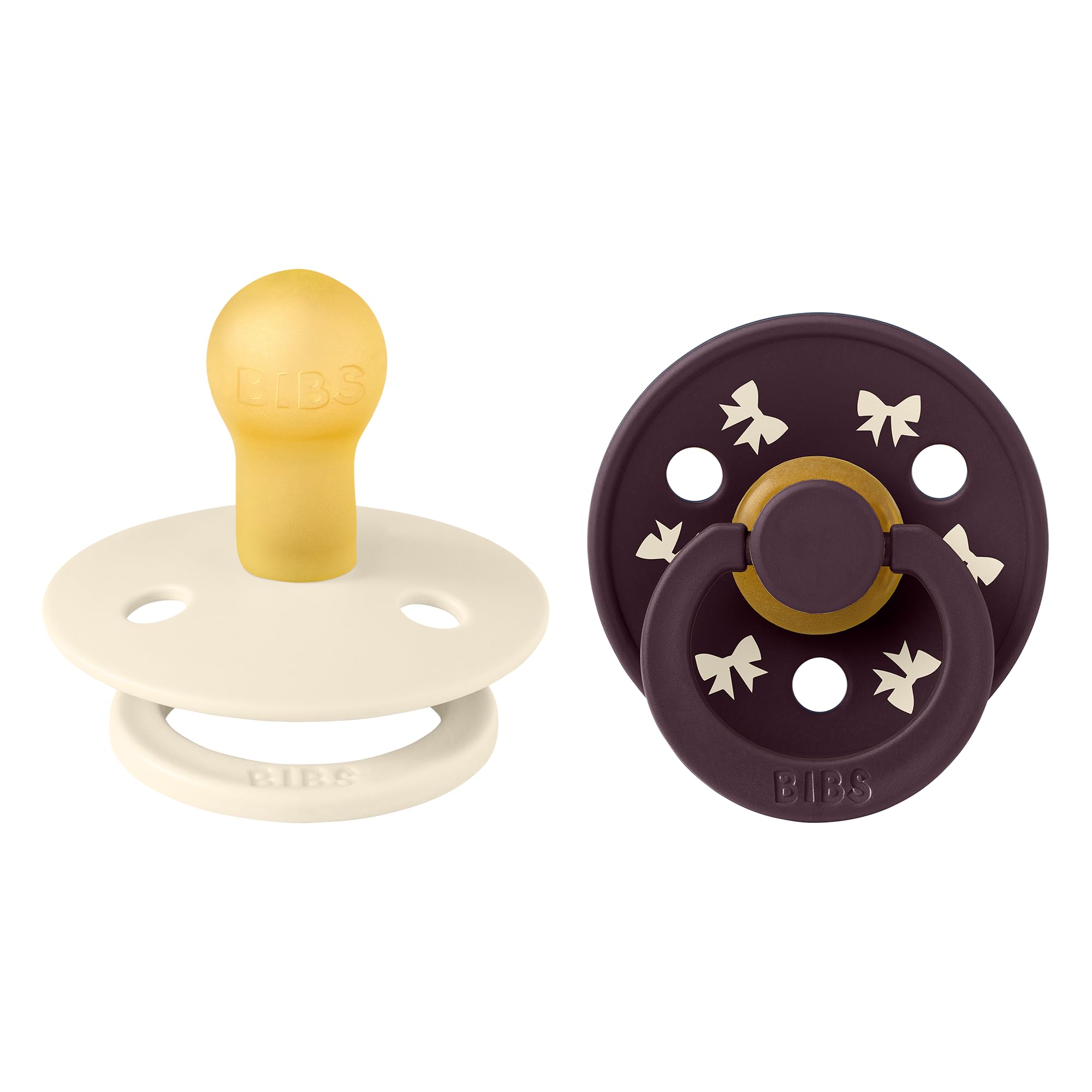 BIBS Colour Studio Soother 2-Pack, BPA Free Dummy Pacifier, Round Nipple. Natural Rubber Latex, Made in Denmark, Size 2 (6-18 Months), Violet Sky/Petal — view 42