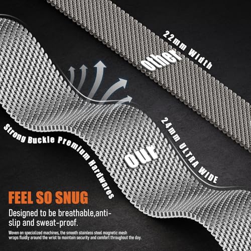 Image of BXUXOHS Milanese Loop for Apple Watch Ultra 3 /2 Band 49mm 46mm 45mm 44mm 42mm Men,Tactical Mecha Strap Military-Grade Design,Magnetic Metal Wristband for iWatch Ultra 2 /3 Series 11 /10 /9 /8 /7 /6 /5 /4 SE