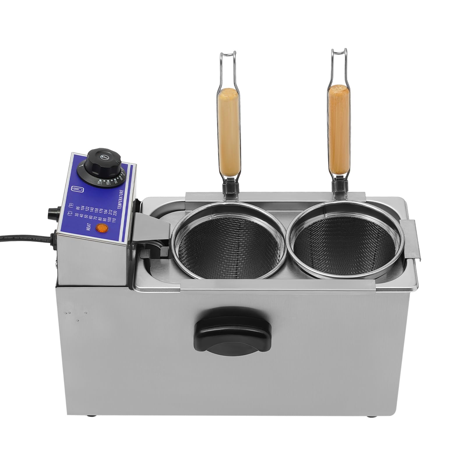 Máquina de cocción de fideos de 2 agujeros, cocina comercial para pastas, horno de fideos de 1,2 KW, herramienta de cocción de pasta, cocina de acero inoxidable con 2 coladores de fideos