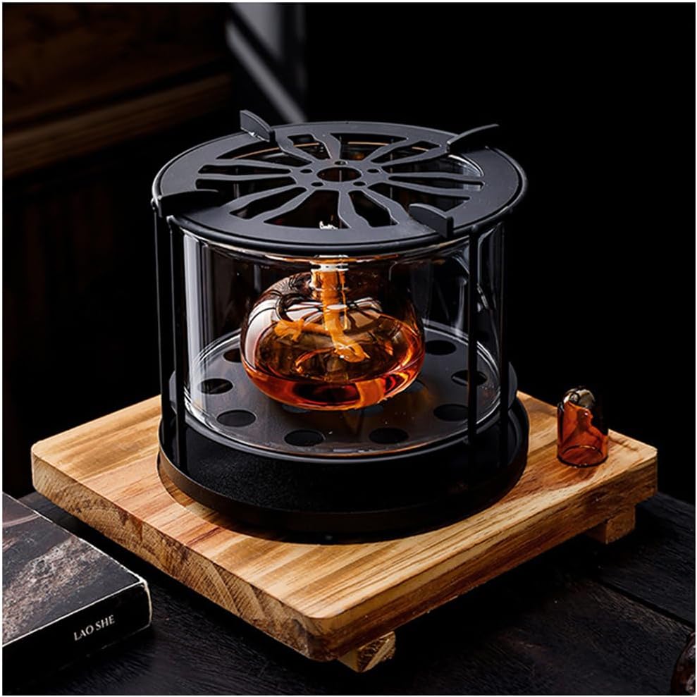 loyfreeyo 卓上暖炉 ミニ薪ストーブ 卓上ストーブ アルコールストーブ 耐熱ガラス 炭火焼きコンロ 自宅でお茶淹れ 焼き鳥