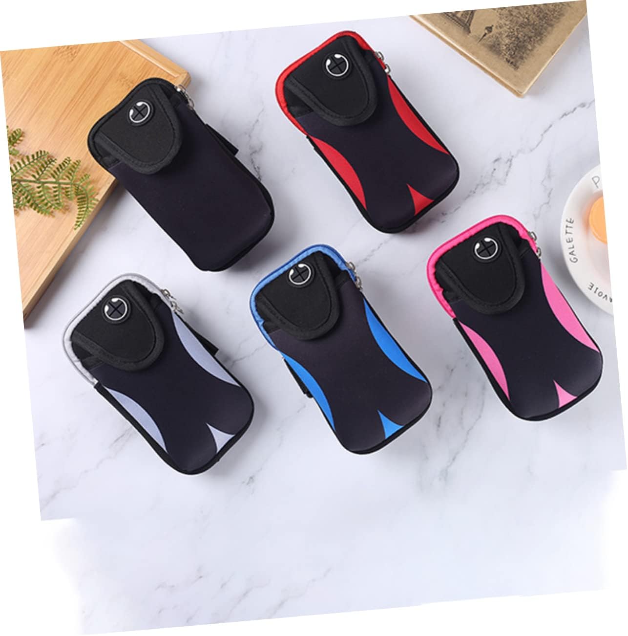 WOONEKY Running Mobile Phone Armband Phone Sleeve Pouch Key Holder Sports Armband Bag