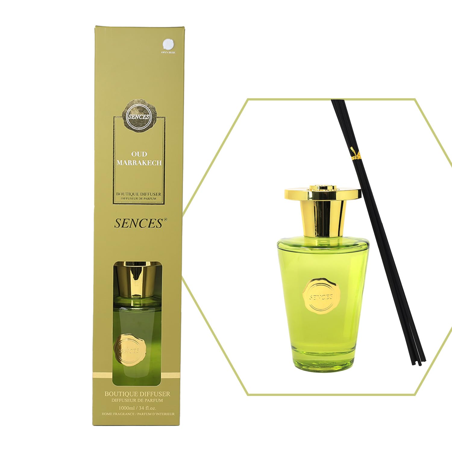 Baltus Reed Diffuser 1000ml Scented Wick Fragrance Oud Marrakech Aromatherapy