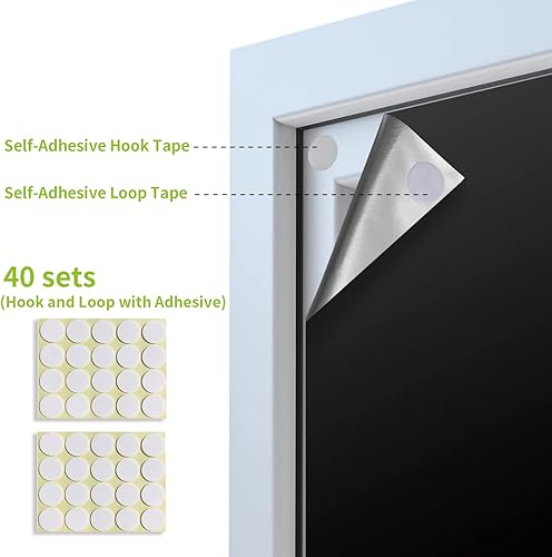 Miniatura 5 de Cortinas opacas portátiles de 79 x 59 pulgadas, cortinas opacas de viaje, persianas 100% opacas para guardería, cubierta de ventana opaca extraíble,