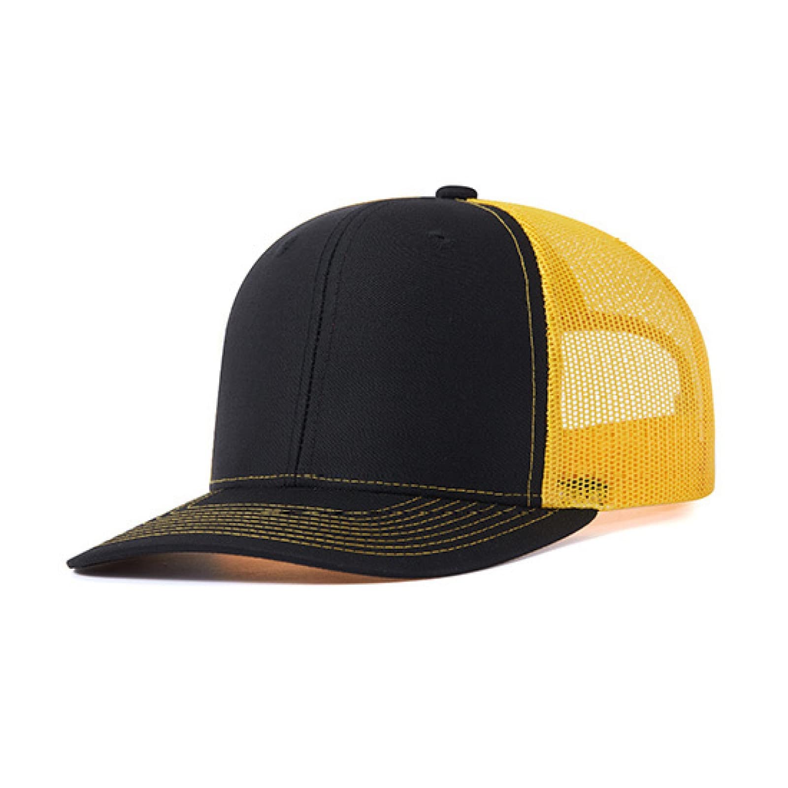 HaloHorus Curved Snapback Trucker Hat for Men Women, Adjustable Mesh Athletics Baseball Cap for Running, Fishing, Workout, P6-black-gold, One Size — image 1