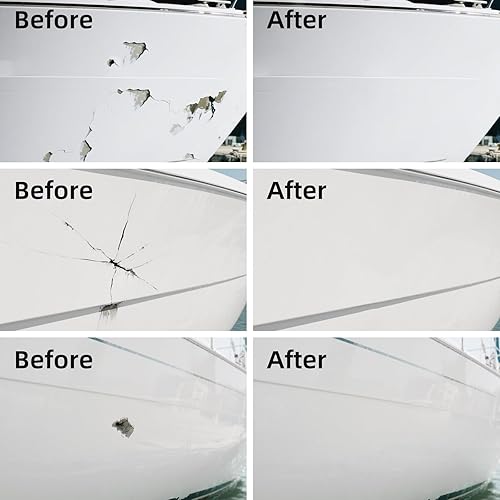 Miniatura 3 de Kit de reparación de barcos de fibra de vidrio blanco, Kit de reparación de capa de gel para barcos, Kit de reparación de fibra de vidrio marina