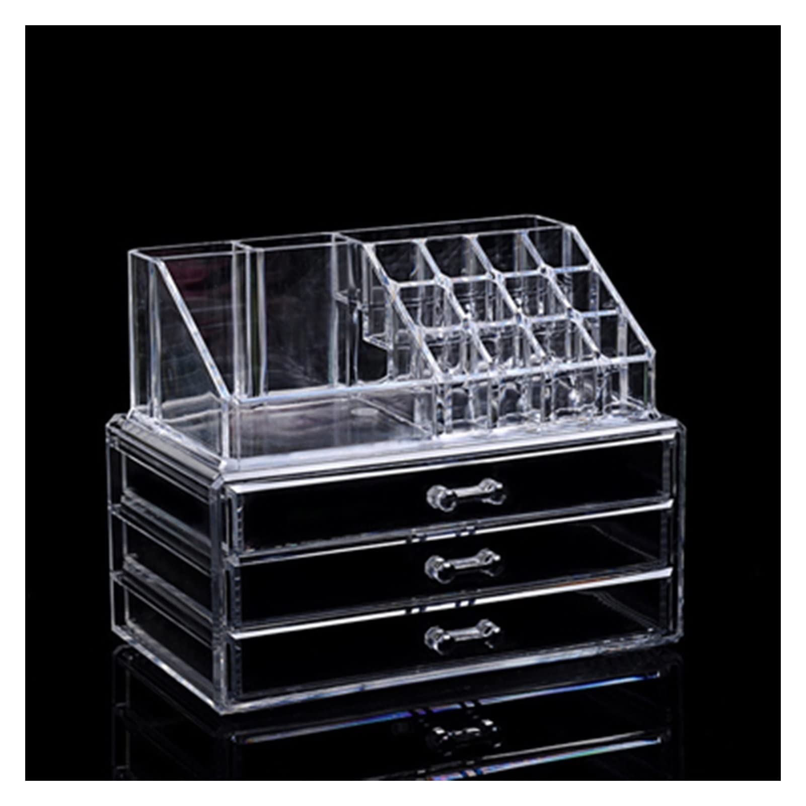 Organizador Maquillaje Caja de Almacenamiento Maquillaje acrílico Transparente Escritorio cosmético Stand Lipstick Stare MAQUILLO Herramientas Vanity(B)