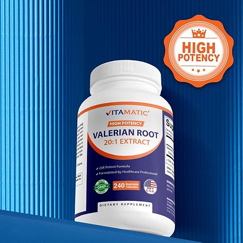 Vista 5 de Vitamatic Raíz de Valeriana 5000mg Equivalente por Porción (de Extracto 20:1 250 mg) - 240 Cápsulas - Extracto 20X Concentrado