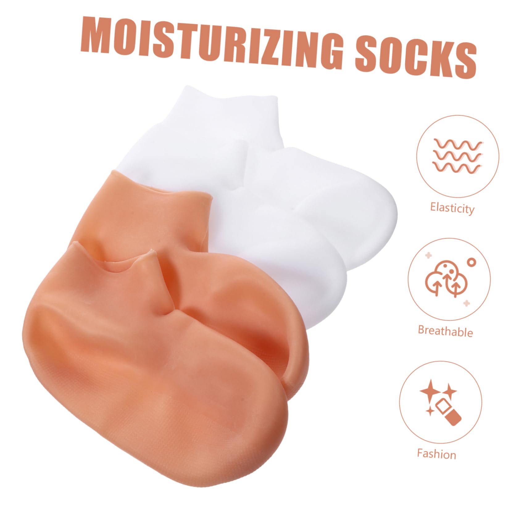 SHERCHPRY 4 Paare Feuchtigkeitsspendende Peeling Socken Elastische Spa Socken für Rissige Füße Hautfreundlich Waschbar und Wiederverwendbar Xl für Damen und Herren Langlebige Fußpflege